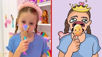 Nastya and her Friends Princesses | Funny cartoon drawing meme😂 part 139