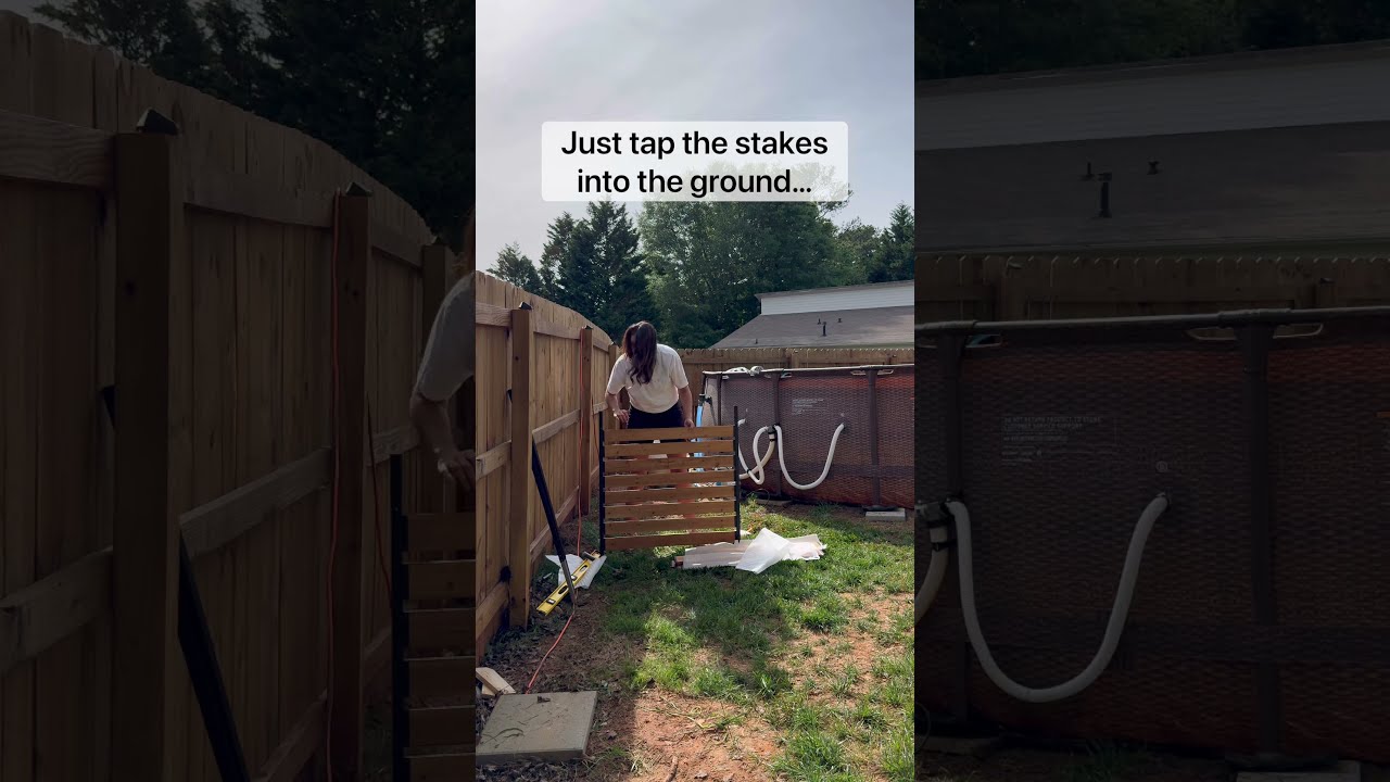 Let S Hide This Pool Pump With A No Dig Privacy Fence Curbappeal