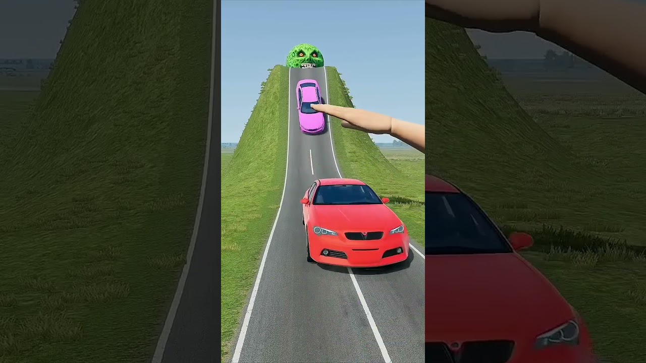 Giant Hand Slap vs Cars: Epic Car Crash Video !!!