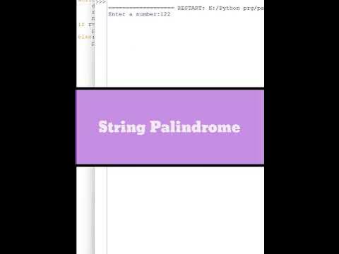 Palindrome number or string by using python. #python #coding - YouTube