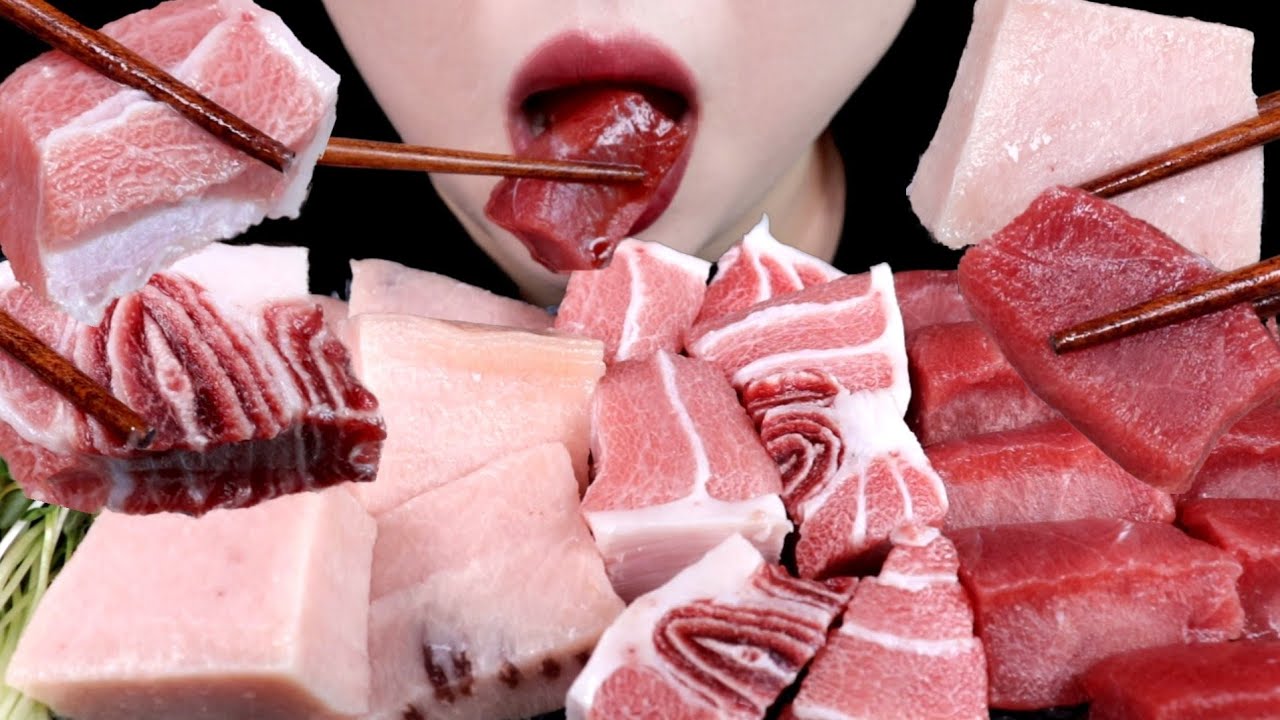 ASMR 참치회 배꼽살, 황새치 뱃살, 속살 리얼사운드 먹방