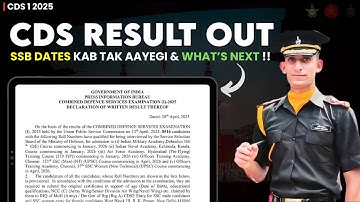 CDS 1 2025 Result Out | SSB Interview Dates 2025 | What After CDS Result ? Full Guide !!