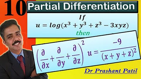 Partial Differentiation || 𝒍𝒐𝒈(𝒙^𝟑+𝒚^𝟑+𝒛^𝟑−𝟑𝒙𝒚𝒛) || VTU maths ||  Dr Prashant Patil