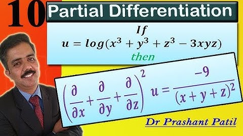 Partial Differentiation || 𝒍𝒐𝒈(𝒙^𝟑+𝒚^𝟑+𝒛^𝟑−𝟑𝒙𝒚𝒛) || VTU maths ||  Dr Prashant Patil