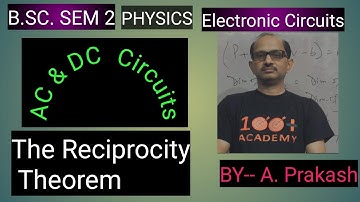 B.SC. Sem.(2) Physics, ||AC & DC Circuit II Network Theorem ( Reciprocity Theorem ). BY-- A. Prakash