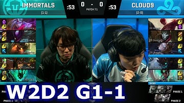 Immortals vs Cloud 9 Game 1 | S7 NA LCS Spring 2017 Week 2 Day 2 | IMT vs C9 G1 W2D2