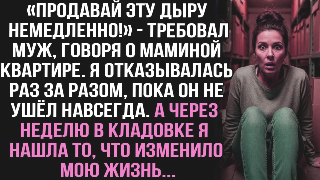 Муж требовал продать мамину квартиру. Я отказала и он ушел. А через неделю в кладовке я нашла ЭТО...