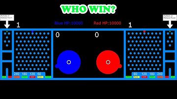 Marble Battle Race in Algodoo - Who Win? (Blue or Red)