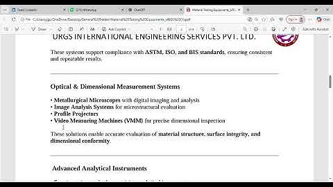 Material Testing Equipment Solutions | URGS International Engineering Services Pvt. Ltd.