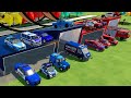 TRANSPORTING CARS AMBULANCE POLICE CARS FIRE TRUCK OF COLORS WITH TRUCKS FS 22 TRANSPORTING CARS AMBULANCE POLICE CARS FIRE TRUCK OF COLORS WITH TRUCKS FS 22