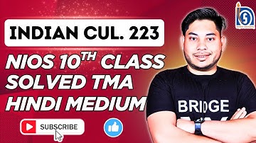 NIOS 10th Indian Culture 223 Hindi Solved TMA 2026 April | Full Solution | NIOS Assignment 2026 A...