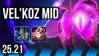 VEL'KOZ vs IRELIA (MID) | 9 solo kills, Legendary, 600+ games | KR Diamond | 25.21