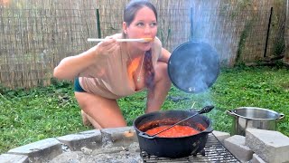 Garden Harvest Cooking! Campfire Ravioli