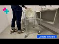 Vídeo: Silla de inodoro y ducha plegable de aluminio con ruedas 4 en 1