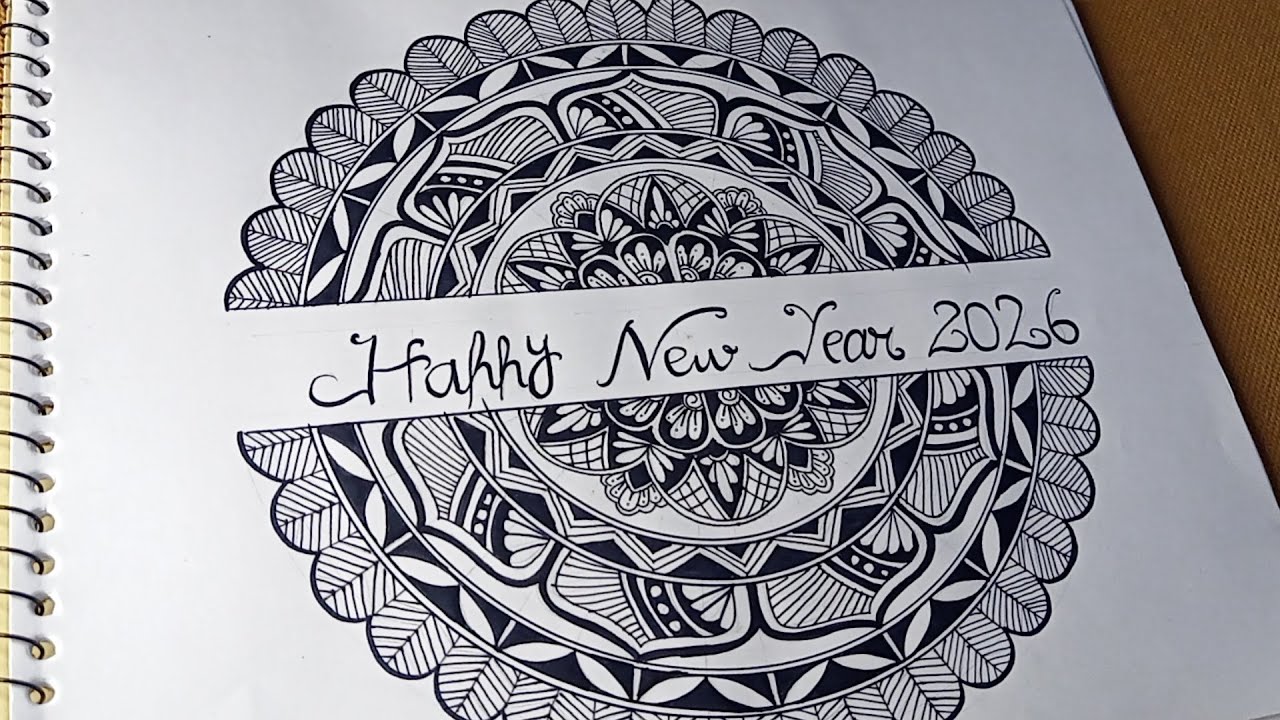 Beautiful Round Mandala Art for Happy New Year 2026 | Relaxing & Satisfying Drawing