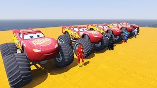 Color Mc Queen Cars Transportation For Kids In Super Heroes Cartoon W Colors For Toddlers