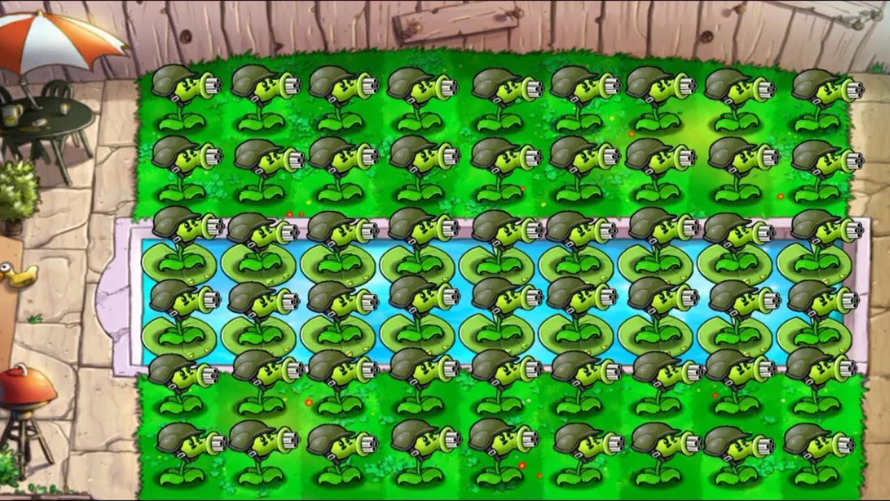 Pvz Gameplay | 999 Gatling Pea vs 999 Zombies Gameplay | Last Stand ...