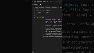 How to run a Python script in VS Code shorts python beingactual