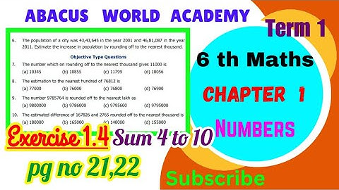 6th maths Term 1exercise 1.4 sum 4 to 10 chapter 1Numbers,#abacusworldacademy New samacheersyllabus