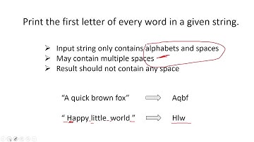 Print the first letter of every word in a given string.