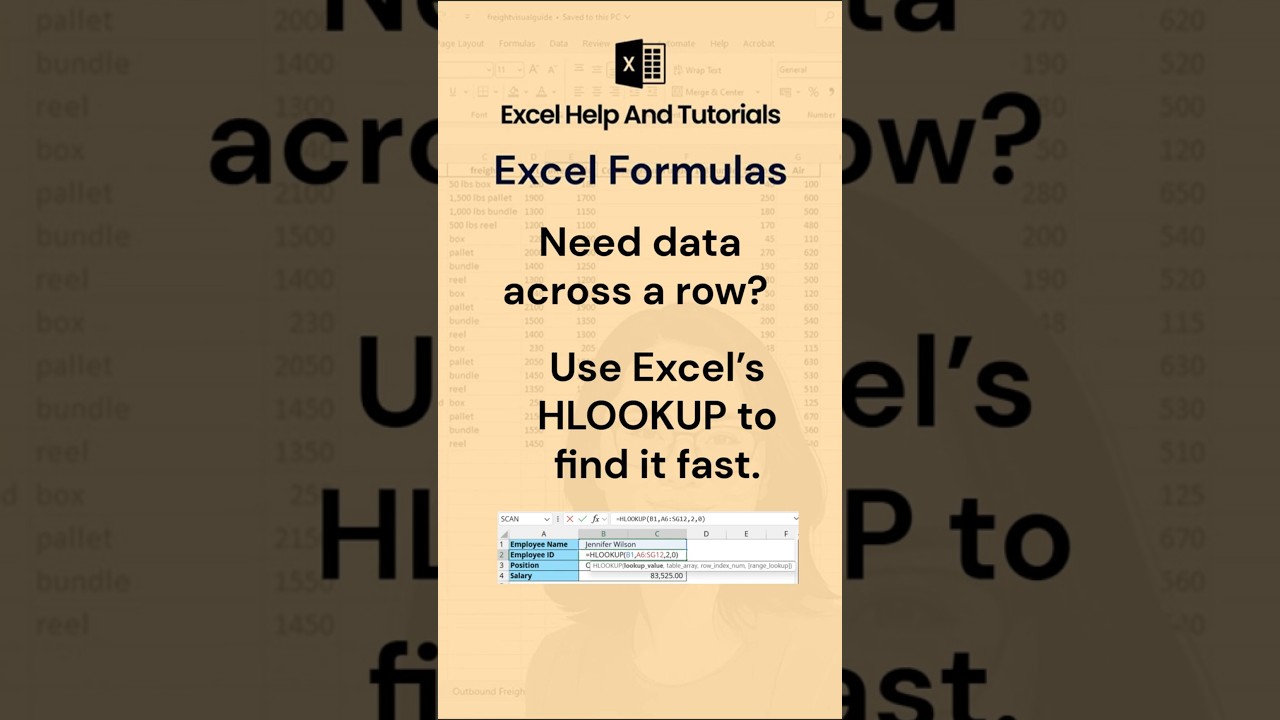 Need data across a row? Use Excel’s HLOOKUP to find it fast
