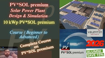 Solar PV plant design using PVSOL primium | PVSOL primium complete tutorial | 10kW PVSOL simulation