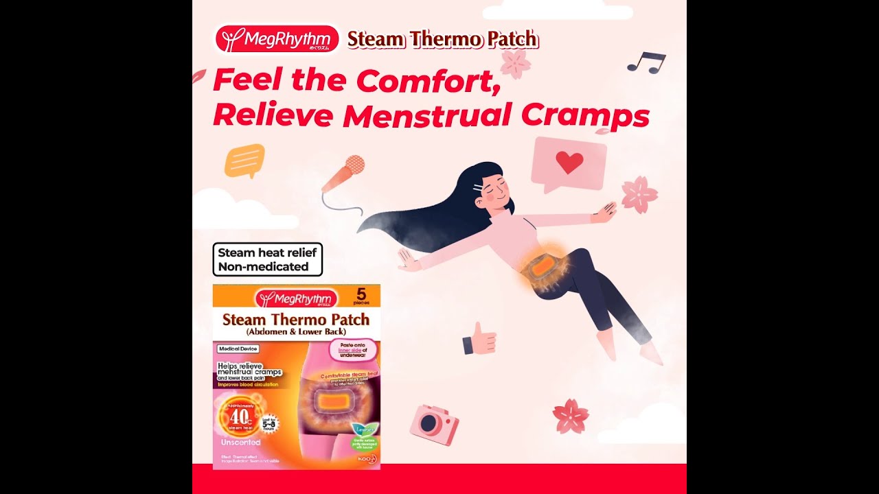 MEGRHYTHM Non Medicated Steam Heat Relief Thermo Patch Abdomen & Lower Back  (Improves Blood Circulation Relieves Menstrual Cramp) 5s, 💆🏻‍♂️Holiday  Self Care💆🏻‍♀️