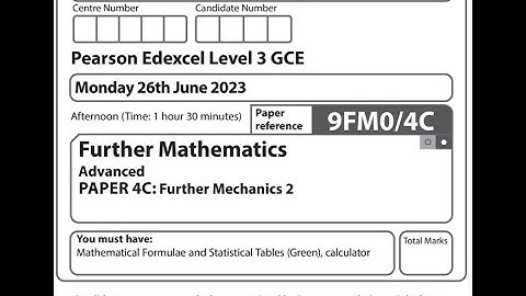 Pearson Edexcel Further Mechanics 2 2023 A level further maths