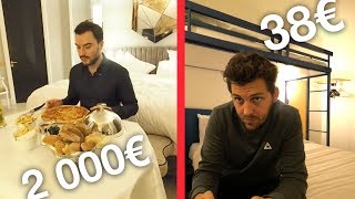 Nuit d'hôtel à 2000€ VS Nuit d'hôtel à 38€