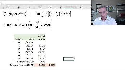 Lognormal property of stock prices assumed by Black-Scholes (FRM T4-10)