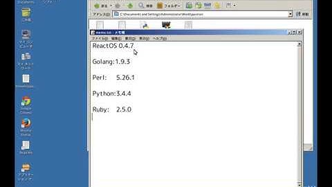 "Hello, World" on ReactOS 0.4.7
