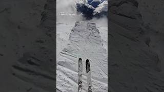 Ever seen someone skii off a cliff? 🤯 #osmoaction #skiing @richardpermin7072