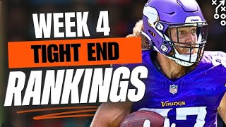 🔥 UPDATED TOP 15 TE RANKINGS for Week 4 Fantasy Football 🚀 | Fantasy Football Rankings