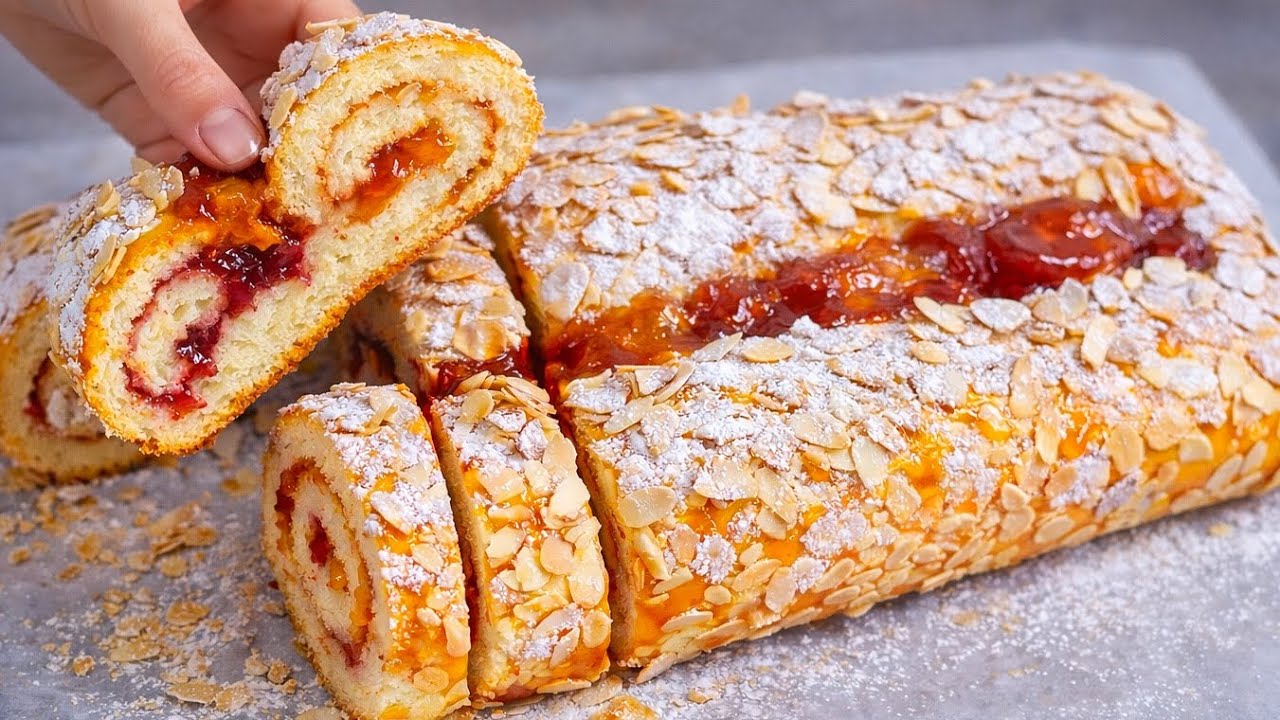 Булочка с двумя видами джема! Рецепт от бабушки! Тает во рту!