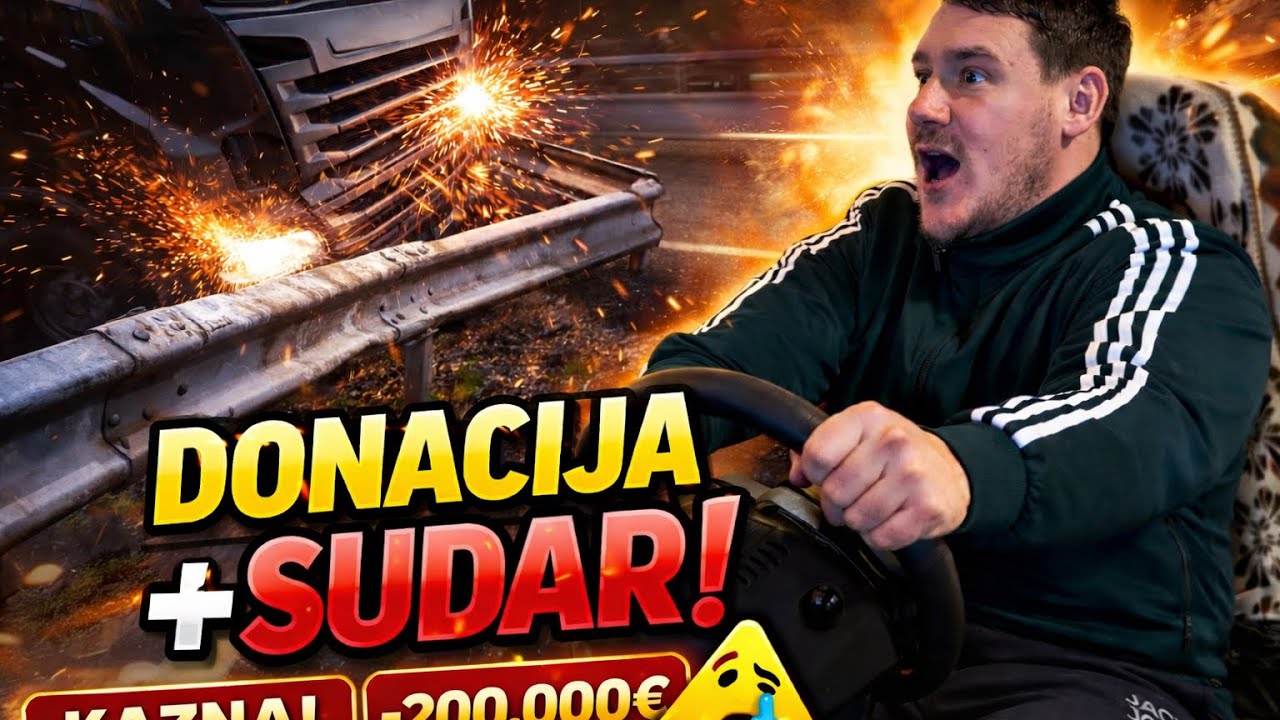 Donacija me omela i udario sam u ogradu! -200.000€ 😱 | #ets2  #gaming  #live #balkan #viral #fypシ 