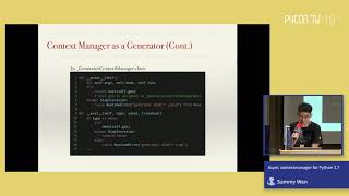 Async Context Manager for Python 3.7|Sammy Wen|PyCon TW 2019