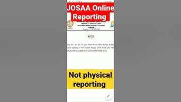 JOSAA After 6th Round Not 🙏 Physical Reporting 👉 Only Online Reporting on JOSAA....??