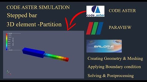 Stepped bar static analysis using code aster|Salome meca tutorial|Paraview tutorial