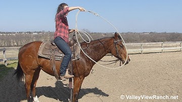 Btsmartsadie - swinging the rope and dragging a log! - ValleyViewRanch.net