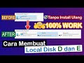 GAMPANG‼ Begini CARA PARTISI HARDISK di WINDOWS 10 / 11 untuk MEMBUAT LOCAL DISK D dan E pada LAPTOP