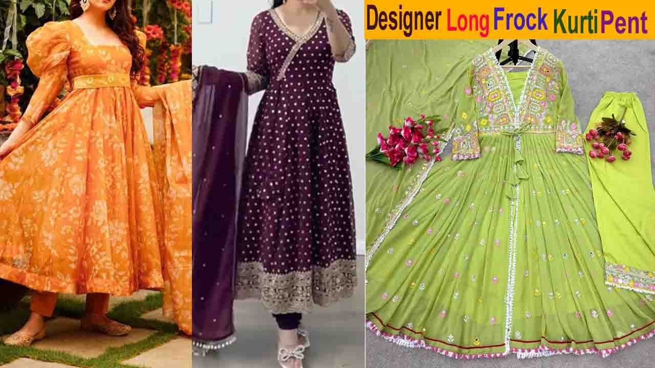 latest designer frock kurti pant design 2023 new long kurti outfit