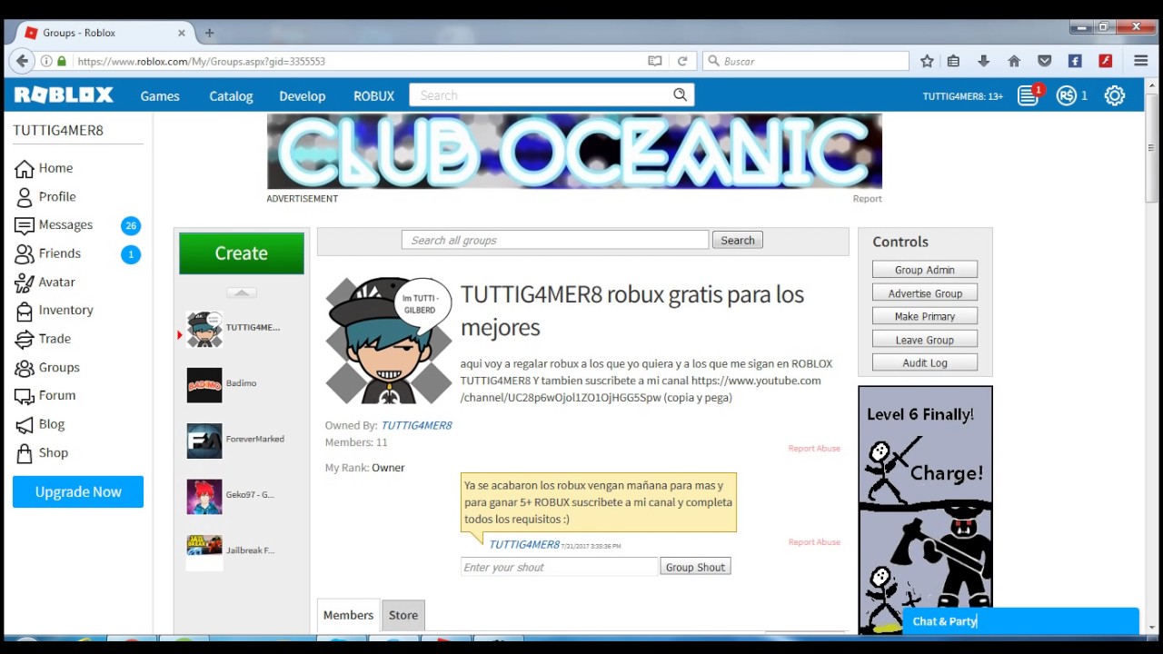 Grupo De Roblox Doy Robux Gratis Youtube - este grupo da robux todos los dias sin requisitos