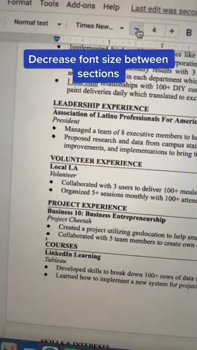 How to make your resume 1 page 🫡💡  #SHORTS