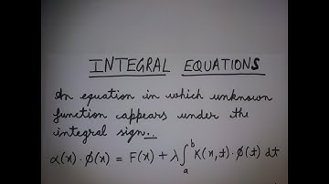 Integral Equation-Lecture 1