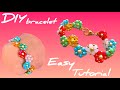 Zigzag crystal flower bracelet/Simple and elegant bracelet/How to make easy jewelry at home/Tutorial