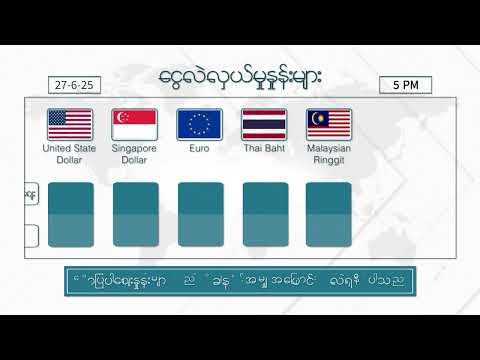 ဇွန်လ ၂၇  ရက်နေ့ ၊ ညနေ ၅ နာရီထိ နောက်ဆုံးရ စျေးနှုန်းများ