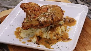 Crispy Fried Pork Chops With French Onion Gravy Recipe | How To Make Fried Pork Chops