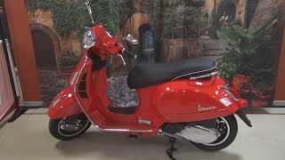 Piaggio Vespa GTS Super 300 hpe Red Motorcycle Exterior and Interior