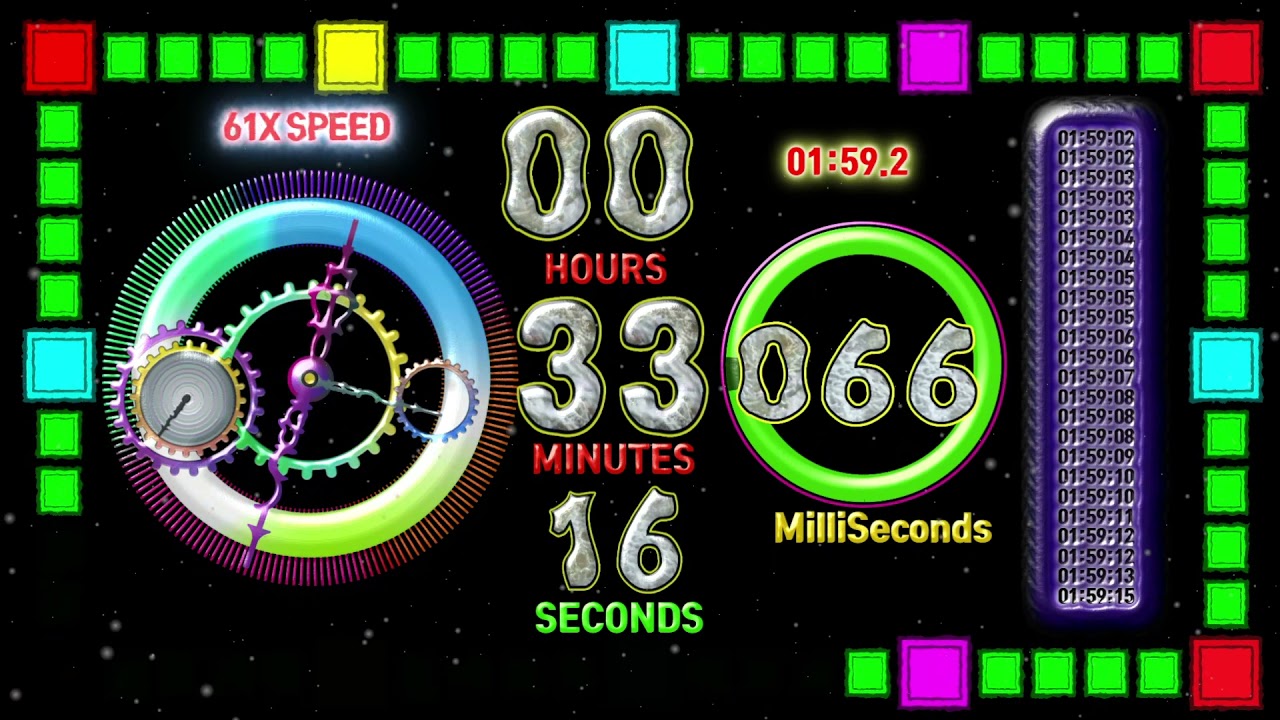 Speed feeling Colorful Square 48 hours timer countup alarm🔔millisecond ...