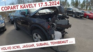 Copart kävely 17.5.2024  Jaguar XType, Subary Legacy, Audi A5, Teinibemarit yms.